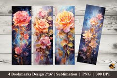 Luxury Rose Gold Bookmarks Sublimation Design Product Image 1
