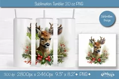 Christmas tumbler wrap png 20 Oz sublimation Xmas Animal Product Image 1