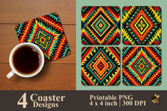Aztec Layer Coaster Sublimation Design Product Image 1