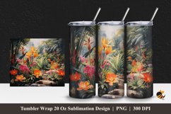 Flowering Garden Tumbler Wrap Sublimation Design 1 Product Image 1