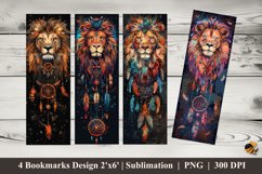 Boho Lion Bookmarks Sublimation Design Product Image 1