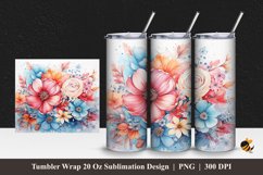 Art Watercolor Tumbler Wrap Sublimation Design 1 Product Image 1