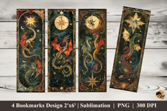 Dragon Card Bookmarks Sublimation Design Product Image 1