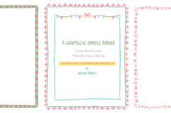 Floral Journal Borders Scrapbook PNG Set Product Image 1