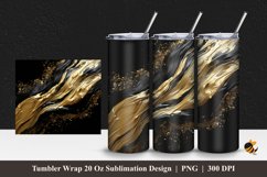 Golden Black Stone Tumbler Wrap Sublimation Design 1 Product Image 1