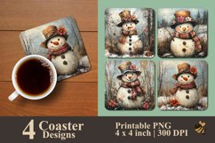 Dirty Snowman Coaster Sublimation Designs Product Image 1