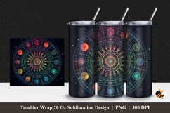 Colorful Zodiac Tumbler Wrap Sublimation Design 1 Product Image 1