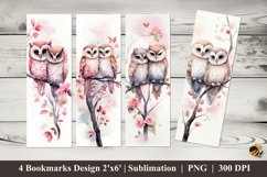 Two Owls Bookmarks Sublimation Design Product Image 1