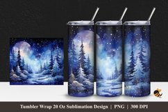 Winter Forest Tumbler Wrap Sublimation Design 1 Product Image 1