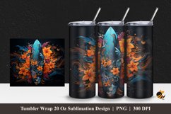 Surfing Board Tumbler Wrap Sublimation Design 1 Product Image 1