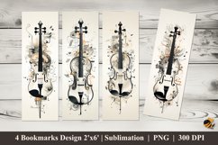 Violin Art Bookmarks Sublimation Design Product Image 1