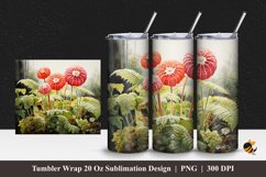 Wild Flower Tumbler Wrap Sublimation Design 1 Product Image 1