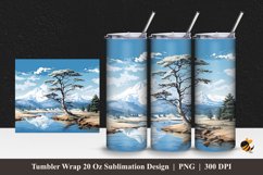 Mountain View Tumbler Wrap Sublimation Design 1 Product Image 1