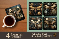 Vintage Dragonfly Coaster Sublimation Designs Product Image 1