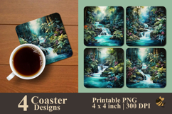Hidden Waterfall Coaster Sublimation Design Product Image 1