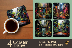 Urban Graffiti Jungle Coaster Sublimation Design Product Image 1
