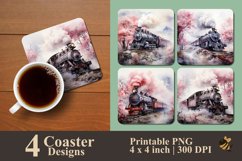 Misty Train Coaster Sublimation Designs Product Image 1