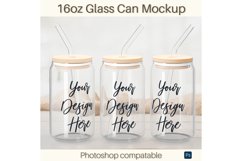 16oz Glass Can Mockup Product Image 1