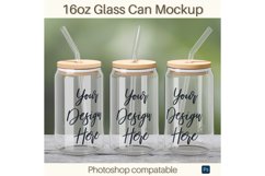16oz Glass Can Mockup Product Image 1