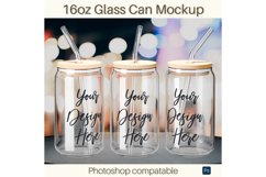 16oz Glass Can Mockup Product Image 1