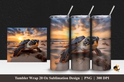 Beach Turtle Tumbler Wrap Sublimation Design 1 Product Image 1