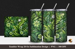 Green Fern Tumbler Wrap Sublimation Design 1 Product Image 1