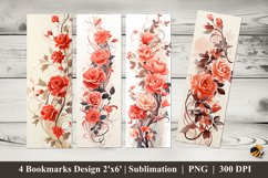 Aesthetic Rose Bookmarks Sublimation Design Product Image 1