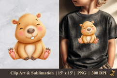 Adorable And Playful Capybara DTF Sublimation Clipart 1 Product Image 1
