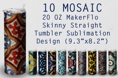 10 Tumbler Straight 20 OZ Sublimation Mosaic Wrap Design Product Image 1