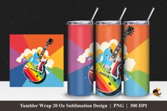 3D Colorful Guitar Tumbler Wrap Sublimation Design 1 Product Image 1