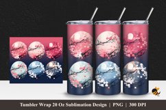 Sakura Illustration Tumbler Wrap Sublimation Design 1 Product Image 1