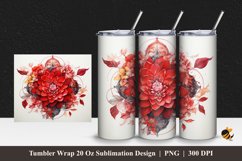 Floral Elegance Tumbler Wrap Sublimation Design 1 Product Image 1