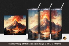 Ancient Volcano Tumbler Wrap Sublimation Design 1 Product Image 1