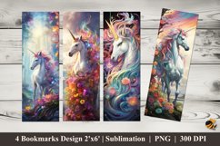 Dreamy Unicorn Bookmark Sublimation Design Product Image 1