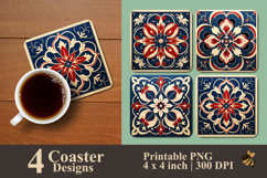 Moroccan Art Coaster Sublimation Design Product Image 1