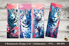 Pensive Leopard Bookmarks Sublimation Design Product Image 1