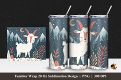 Mountain Goat Tumbler Wrap Sublimation Design 1 Product Image 1