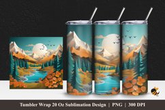 3D Alpen Mountain Tumbler Wrap Sublimation Design 1 Product Image 1