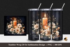 Romantic Candle Tumbler Wrap Sublimation Design 1 Product Image 1