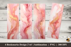 Pink Marble Bookmarks Sublimation Design Product Image 1