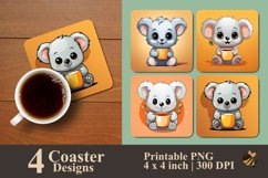 Cute Koala Coaster Sublimation Designs Product Image 1