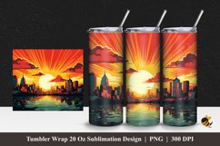 Retro Comic City Tumbler Wrap Sublimation Design 1 Product Image 1