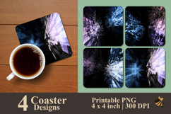 Cyber Burst Coaster Sublimation Design Product Image 1