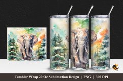 Elephant Nature Tumbler Wrap Sublimation Design 1 Product Image 1