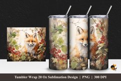 Wolf Painting Tumbler Wrap Sublimation Design 1 Product Image 1