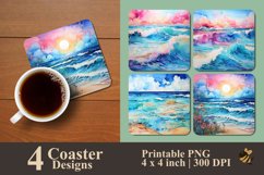 Colorful Ink Wave Coaster Sublimation Designs Product Image 1