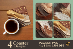 Realistic Abstract Brush Texture Coaster Sublimation Design Product Image 1