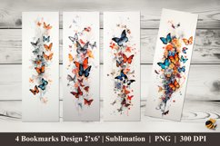 Live Butterflies Bookmarks Sublimation Design Product Image 1