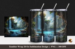 3D Waterfall Tumbler Wrap Sublimation Design 1 Product Image 1