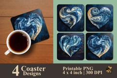 Marble Love Coaster Sublimation Design Product Image 1